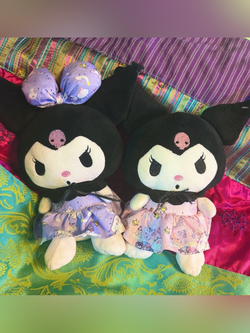 Bundle Of 2 Kuromi Summer Dress Plush Dolls